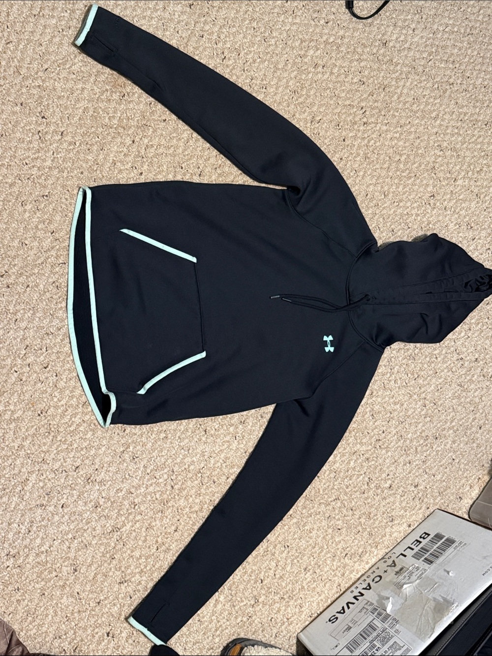 Under Armour Black Hoodie with Light Blue Details